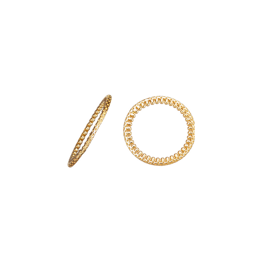 Versatile Stackable Ring - Pavet Rope - Solid Gold