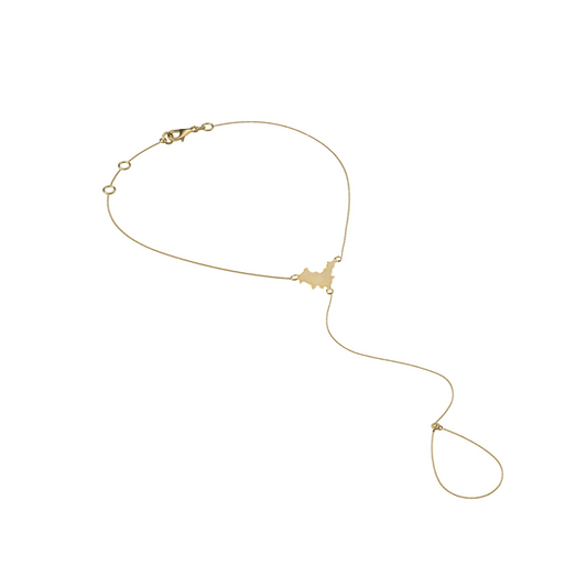 St.Barts Finger Chain Bracelet - Gold Plated