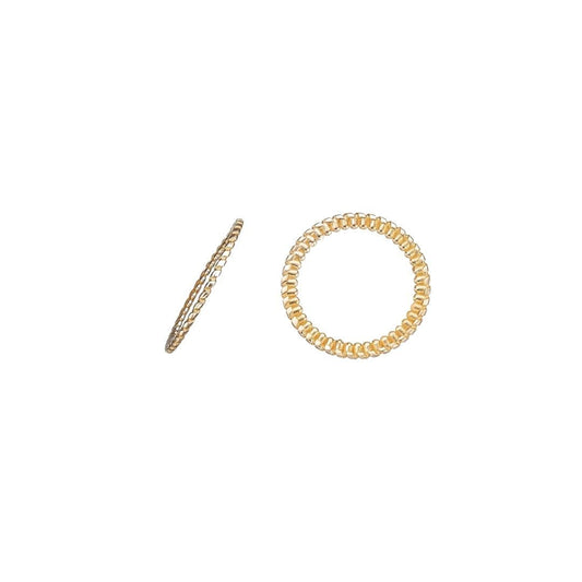 Versatile Stackable Ring - Twisted Rope - Gold Plated