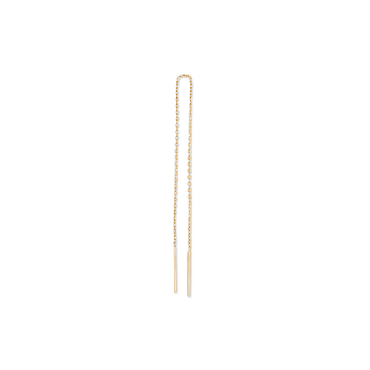 Minimalist Thread Earring - Solid Gold